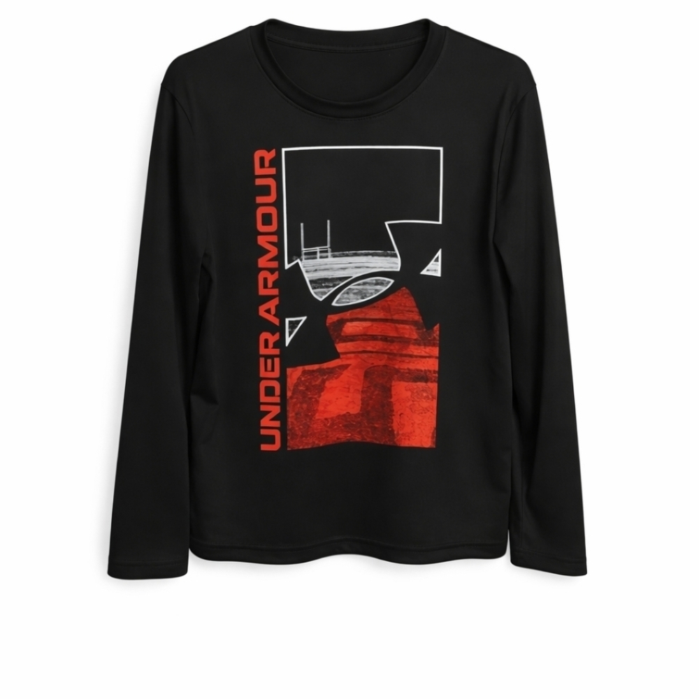 Under Armour Boys Long Sleeve Graphic Tee Black 6